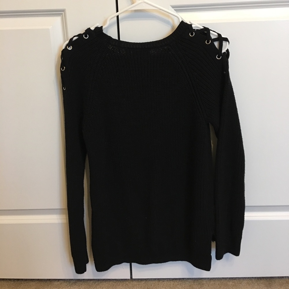 Shoe Lace Shoulder Sweater